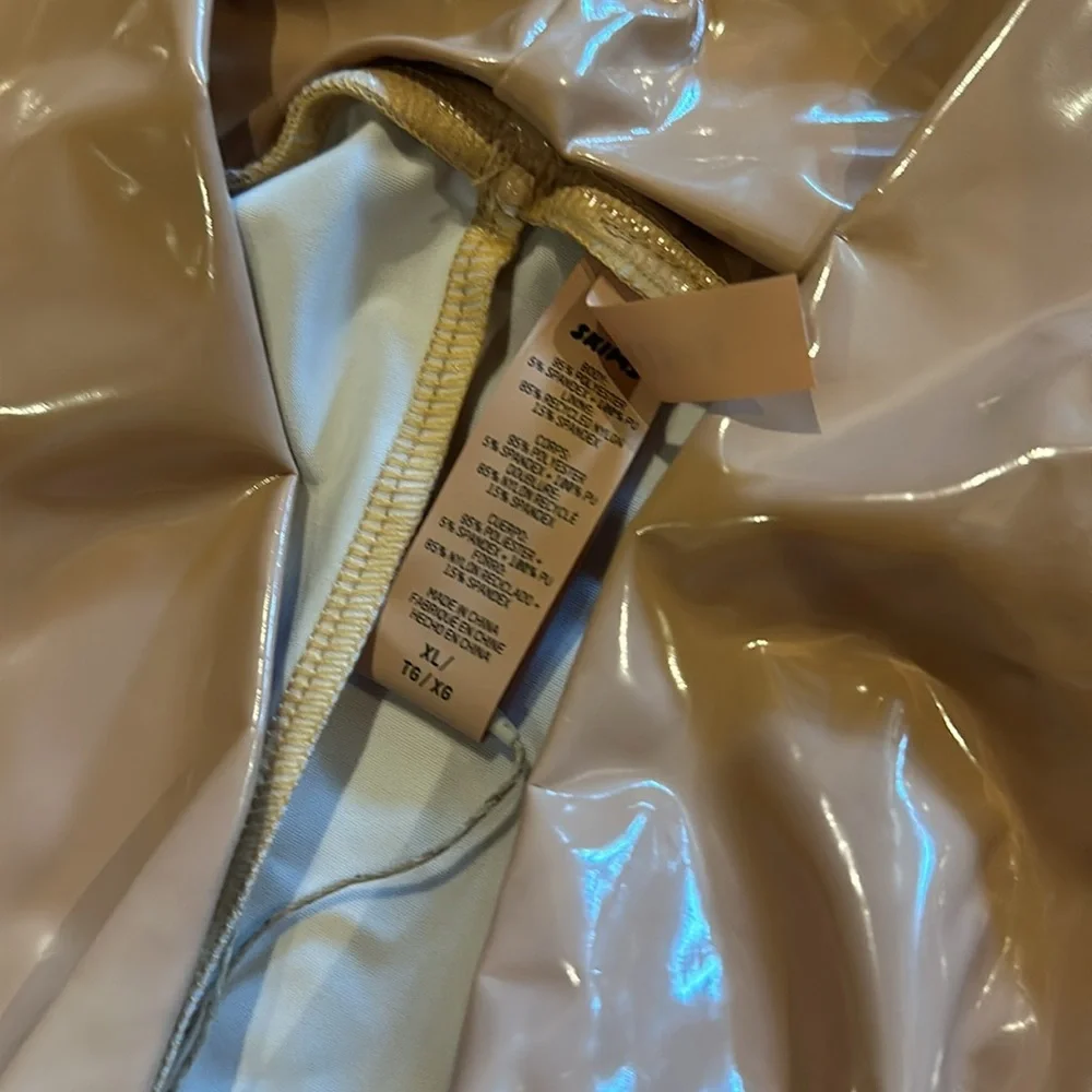SKIMS Pvc Sarong Mini Skirt in Ochre NEW